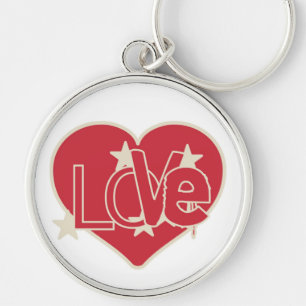 KÄRLEK HEART RUND SILVERFÄRGAD NYCKELRING