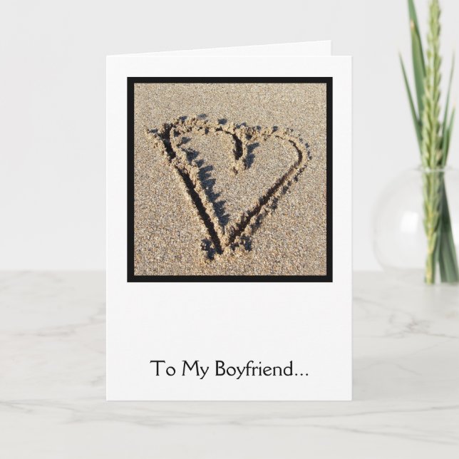 Kärlek Heart Sand Valentine Card Helgkort (Framsida)