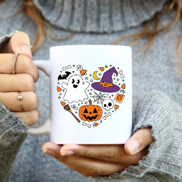 Kärlek Heart Shape Halloween Birthday keepsakes Två-Tonad Mugg