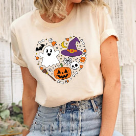 Kärlek Heart Shape Halloween Coola Spooky läskigt T Shirt