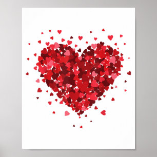 Kärlek Heart Shirt for Womens Girls Boys Hearts Wo Poster