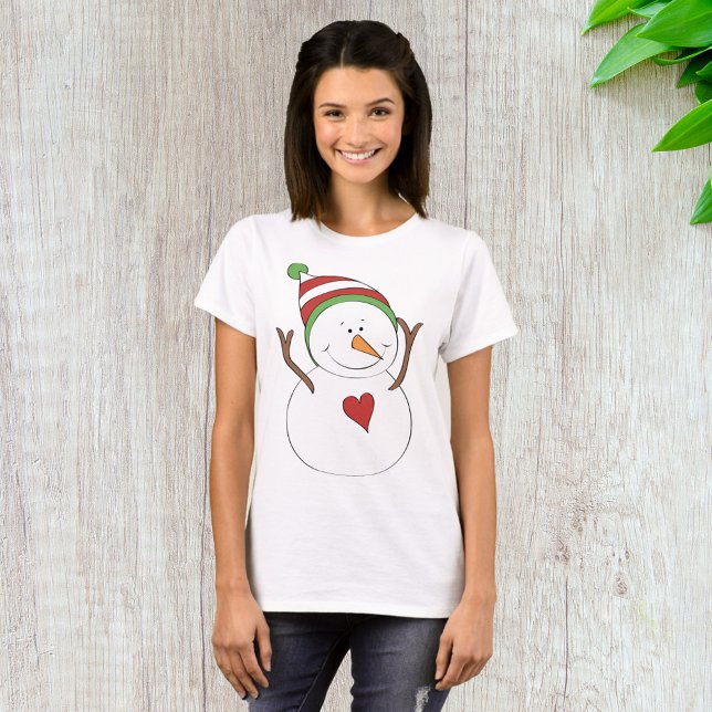 Kärlek Heart Snögubbe T Shirt (Skapare uppladdad)