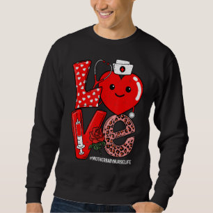 Kärlek Heart Stethoscope Mor Baby Nurse Life Vale Lång Ärmad Tröja