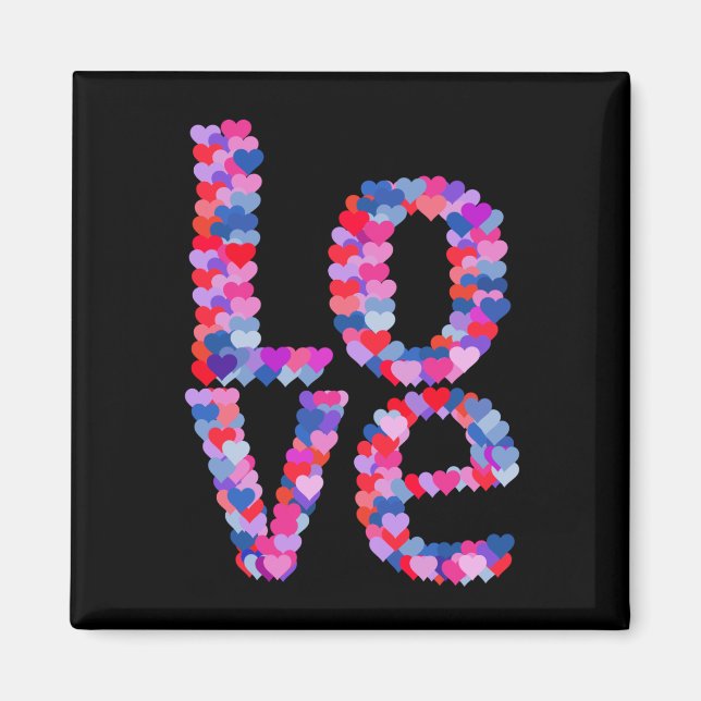 KÄRLEK Heart Text Magnet (Framsidan)