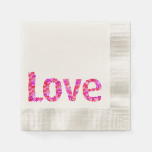 KÄRLEK Heart Text Napkins Pappersservett