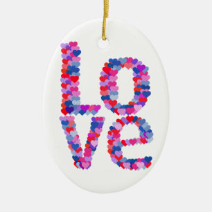 KÄRLEK Heart Text Ornament