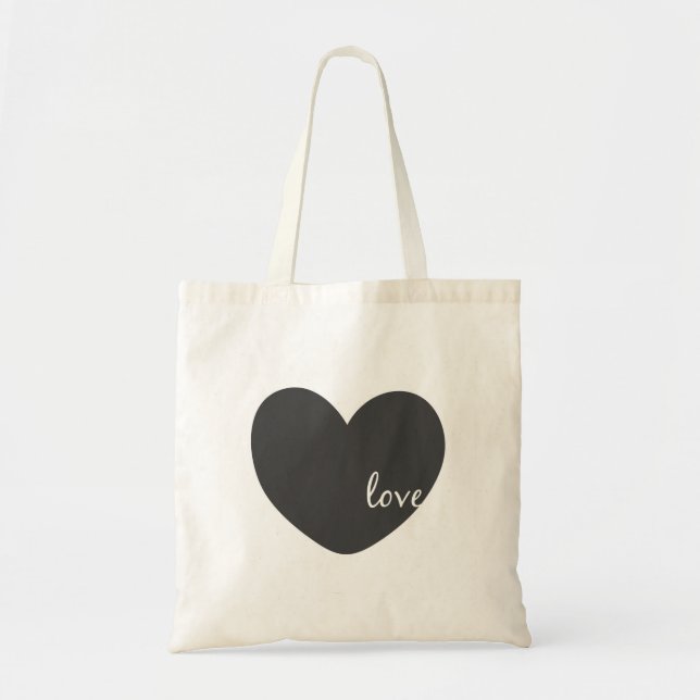 Kärlek Heart Tote Bag Tygkasse (Framsidan)