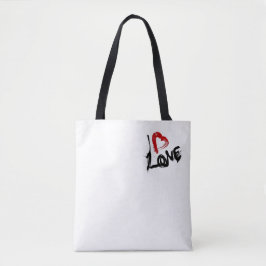 Kärlek Heart Tote Bag Tygkasse