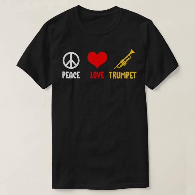 Kärlek Heart Trumpet Funny present T Shirt (Design framsida)