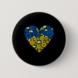 Kärlek Heart Ukraina Solros Ukraina Peace For U Knapp