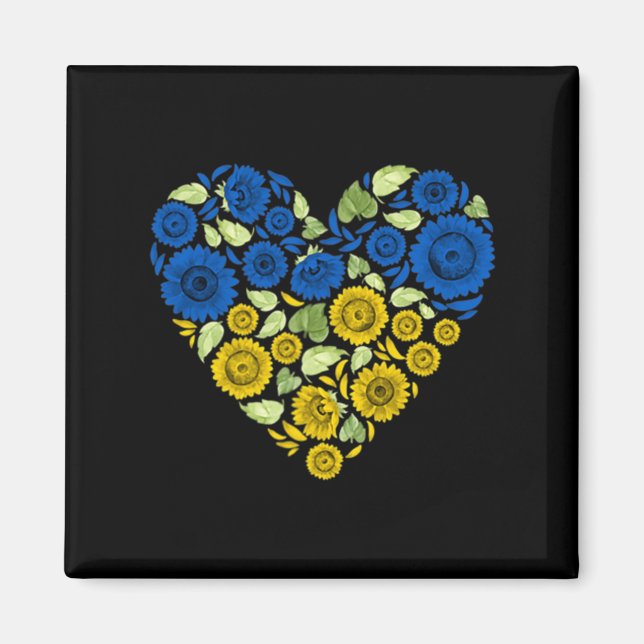 Kärlek Heart Ukraina Solros Ukraina Peace For U Magnet (Framsidan)