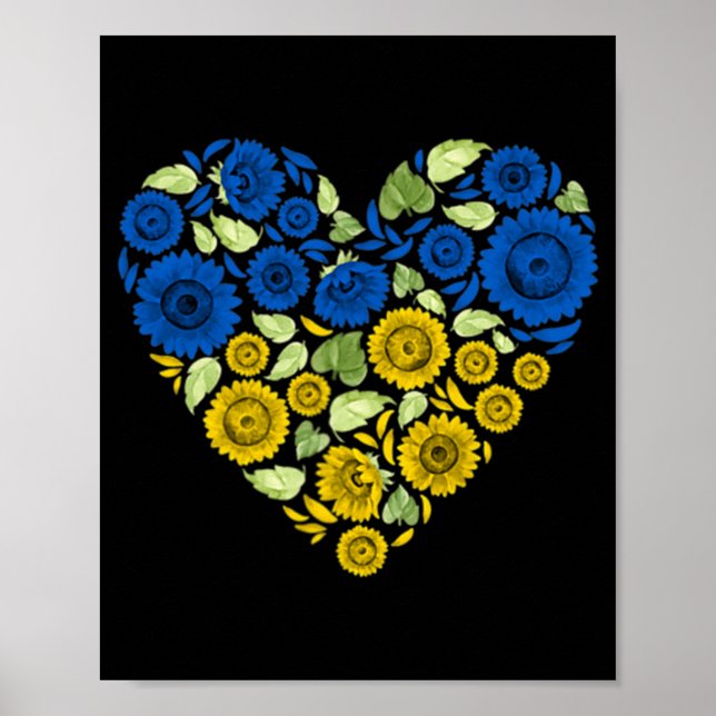Kärlek Heart Ukraina Solros Ukraina Peace For U Poster (Framsidan)