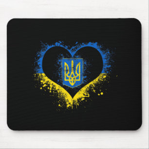 Kärlek Heart Ukraina Ukrainas ukrainska Flagga stå Musmatta