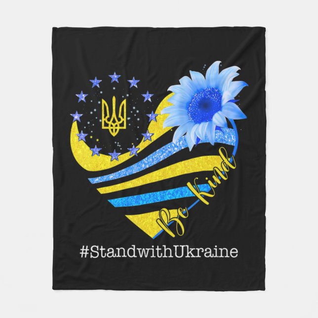 Kärlek Heart Ukraina var vänligt mot Ukraina Ukra Fleecefilt (Framsidan)