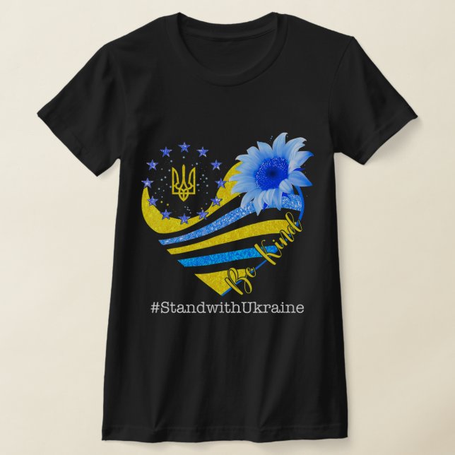 Kärlek Heart Ukraina var vänligt mot Ukraina Ukra T Shirt (Laydown)