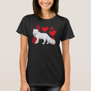 Kärlek Heart Valentindagen Ro Arktiska rävar T Shirt