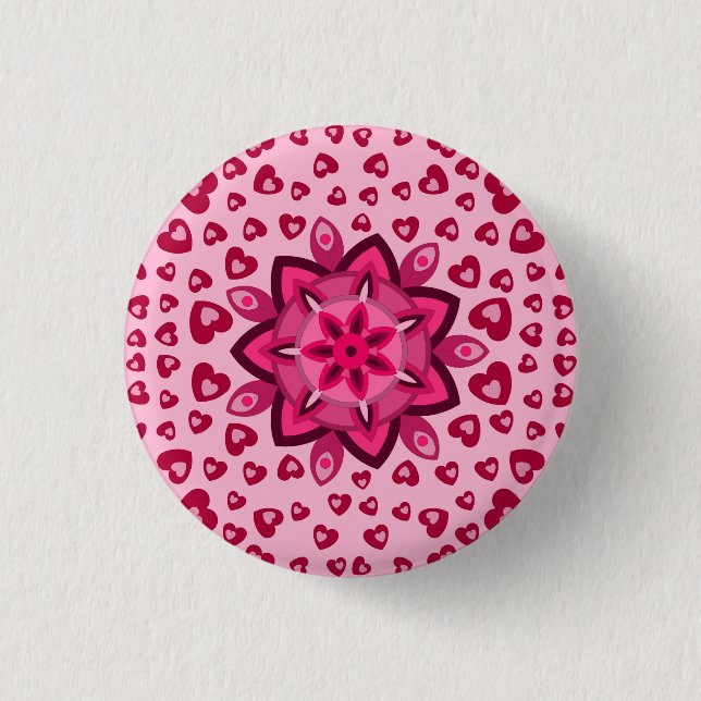 KÄRLEK HEART VALENTINE BIRTHDAY GIFT BUTTON KNAPP (Framsida)
