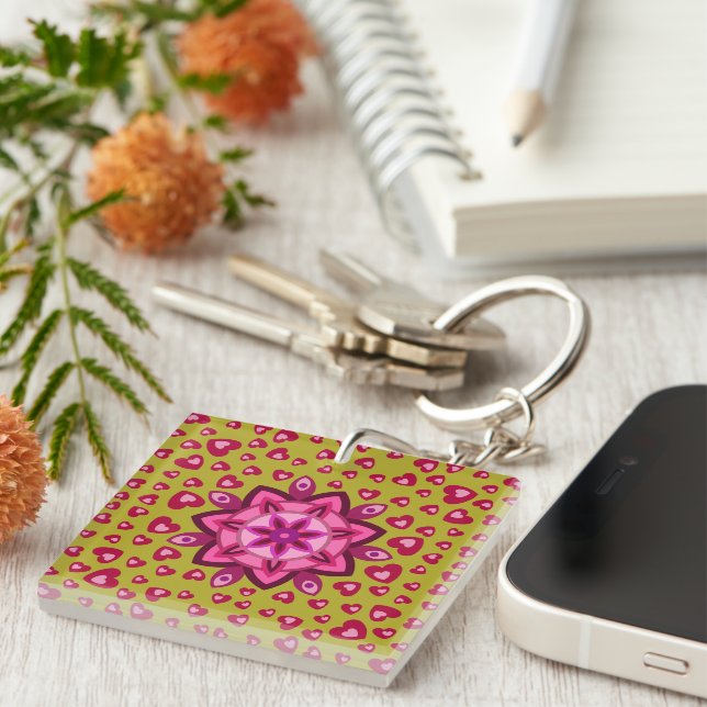 KÄRLEK HEART VALENTINE BIRTHDAY GIFT KEYCHAIN (Högra Framsidan)