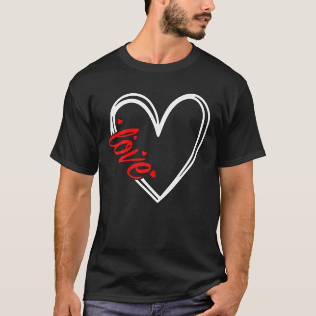 Kärlek Heart Valentine Day for Women Manar Cute Va T Shirt (Framsida)