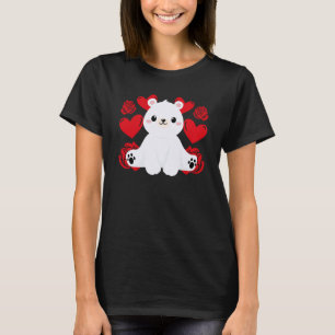 Kärlek Heart Valentine Day Ro Polar Bear Boys K T Shirt