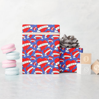 Kärlek Heart Valentine Wrapping Papper Presentpapper
