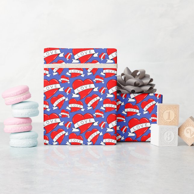 Kärlek Heart Valentine Wrapping Papper Presentpapper (Baby Shower)
