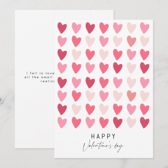 Kärlek Heart Valentines day kort (Fram/baksida)