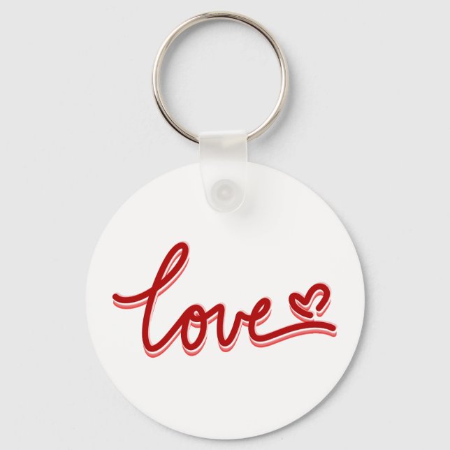 Kärlek Heart-Valentineser Nyckelring (Framsida)