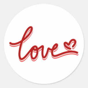 Kärlek Heart-Valentineser Runt Klistermärke
