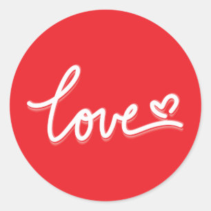 Kärlek Heart-Valentineser Runt Klistermärke