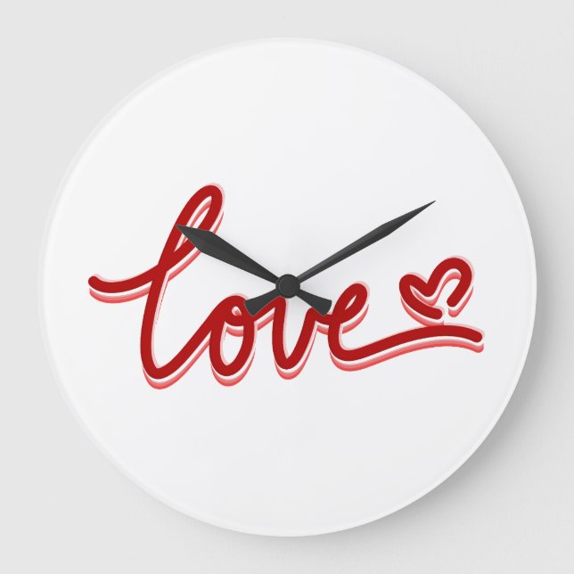 Kärlek Heart-Valentineser Stor Klocka (Framsida)