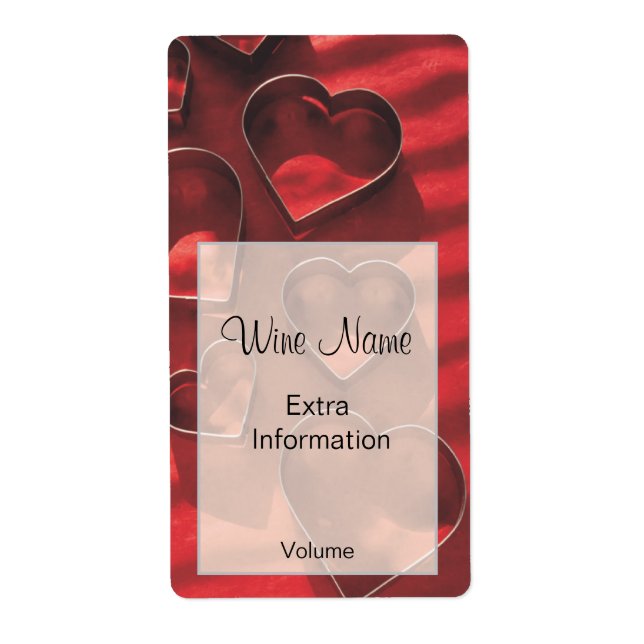 Kärlek Heart Vin-etikett Fraktsedel (Framsidan)