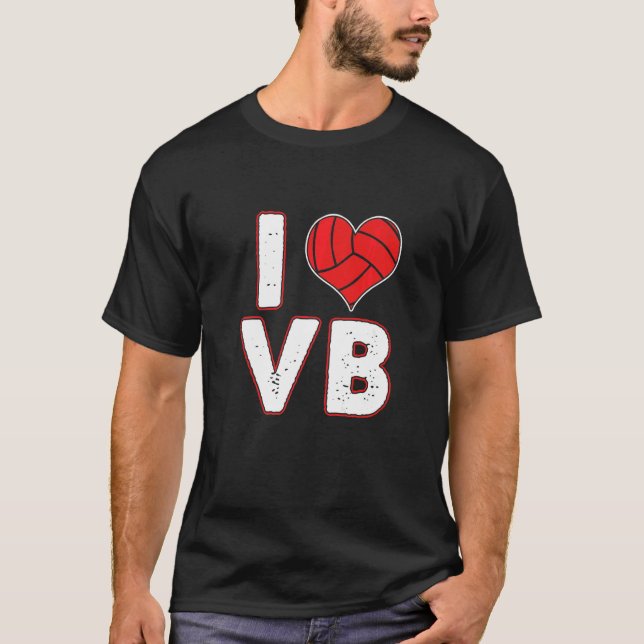 Kärlek Heart Volleyball Player Boll Sports Coach T T Shirt (Framsida)