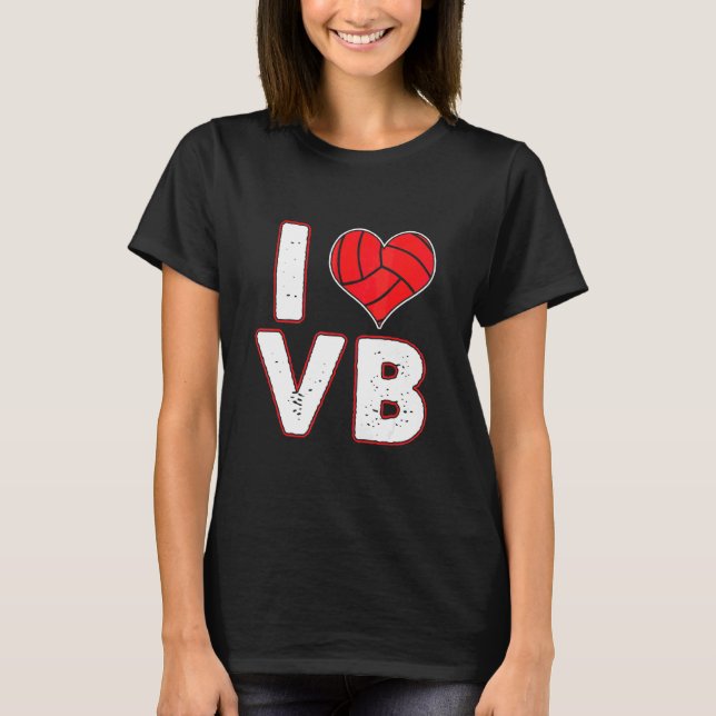 Kärlek Heart Volleyball Player Boll Sports Coach T T Shirt (Framsida)