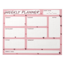 Kärlek Heart Weekly Planner