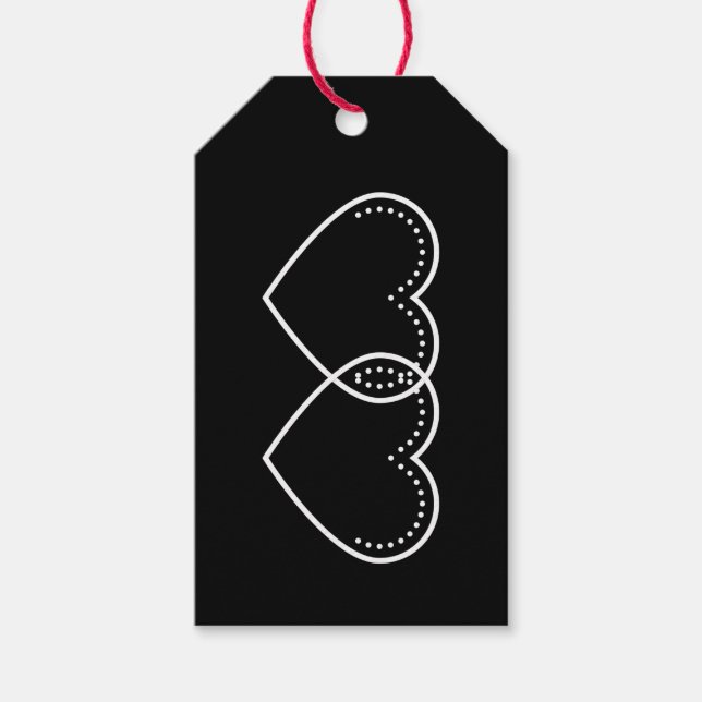 Kärlek Heart White Valentines Presentetikett (Framsidan)