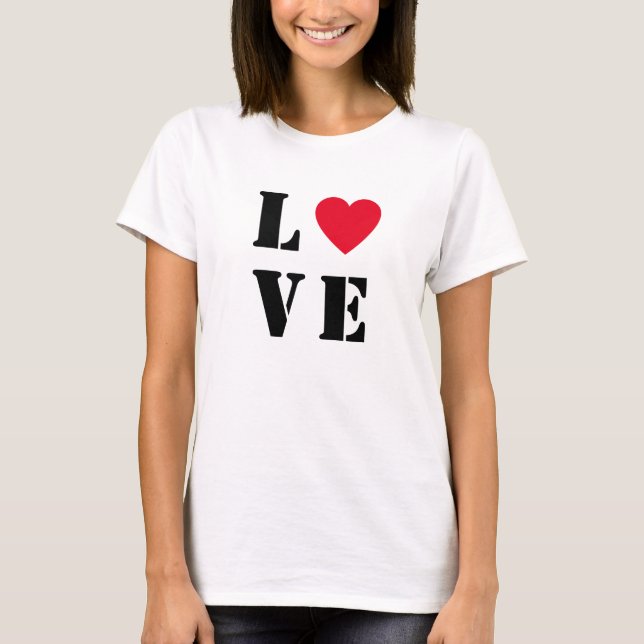 Kärlek Heart Women's Basic T-Shirt (Framsida)