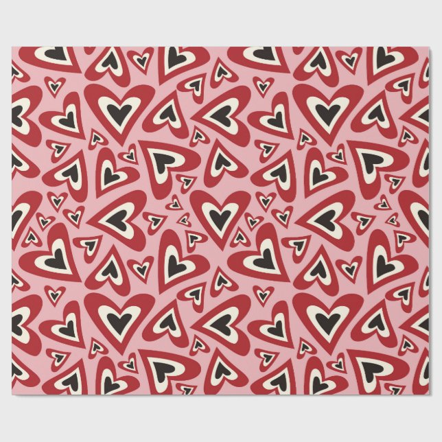 Kärlek Heart Wrapping Papper Presentpapper (Platt)