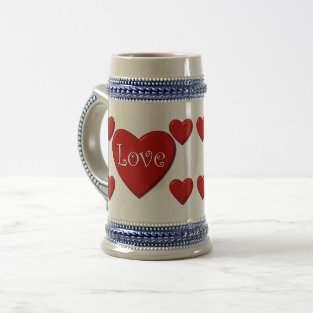 Kärlek Hearts 22 oz Stein Sejdel (Framsida vänster)