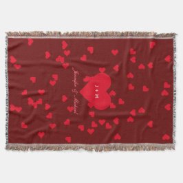 Kärlek Hearts-årsdagen Bride Groom Bröllop Thrid Mysfilt