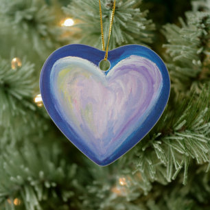 Kärlek Hearts Art Anpassningsbar Helgdag Gaffel Julgransprydnad Keramik