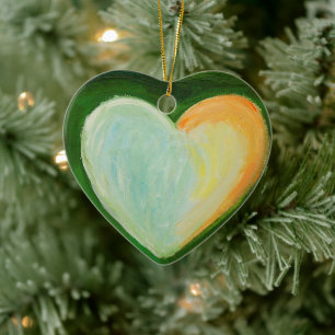 Kärlek Hearts Art Anpassningsbar Helgdag Gaffel Julgransprydnad Keramik