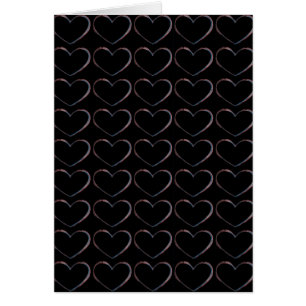Kärlek Hearts Black Grått Pop Art Greeting Card Hälsningskort