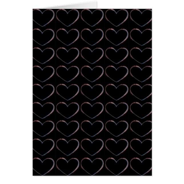 Kärlek Hearts Black Grått Pop Art Greeting Card Hälsningskort (Framsidan)