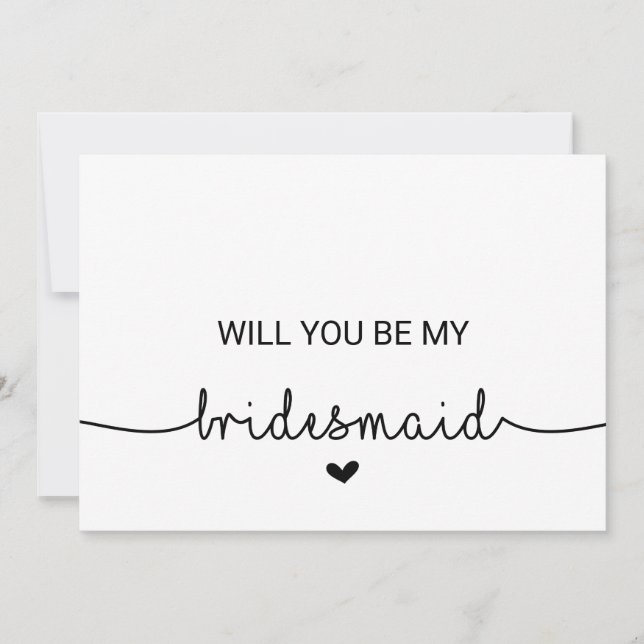 Kärlek Hearts blir du min bridesmaid Inbjudningar (Framsida)