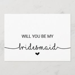 Kärlek Hearts blir du min bridesmaid Inbjudningar