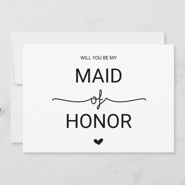 Kärlek Hearts blir du min Maid of honor Inbjudningar (Framsida)