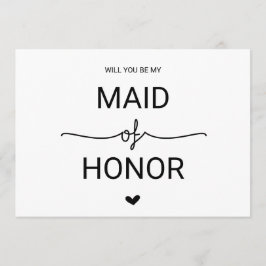 Kärlek Hearts blir du min Maid of honor Inbjudningar