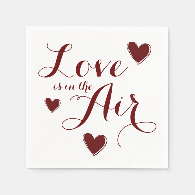 Kärlek Hearts Bröllop Pappersservett Set (Framsidan)