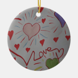 Kärlek Hearts Ceramic Ornament